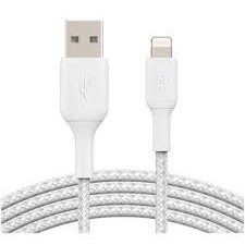 Cablu De Date\Incarcare USB-A to Lightning  Braided 2M Alb