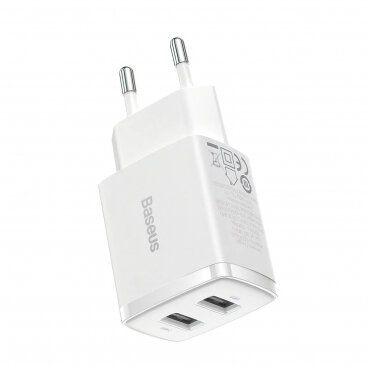 Incarcator Retea Compact 10.5W 2.1A 2 x USB-A Alb