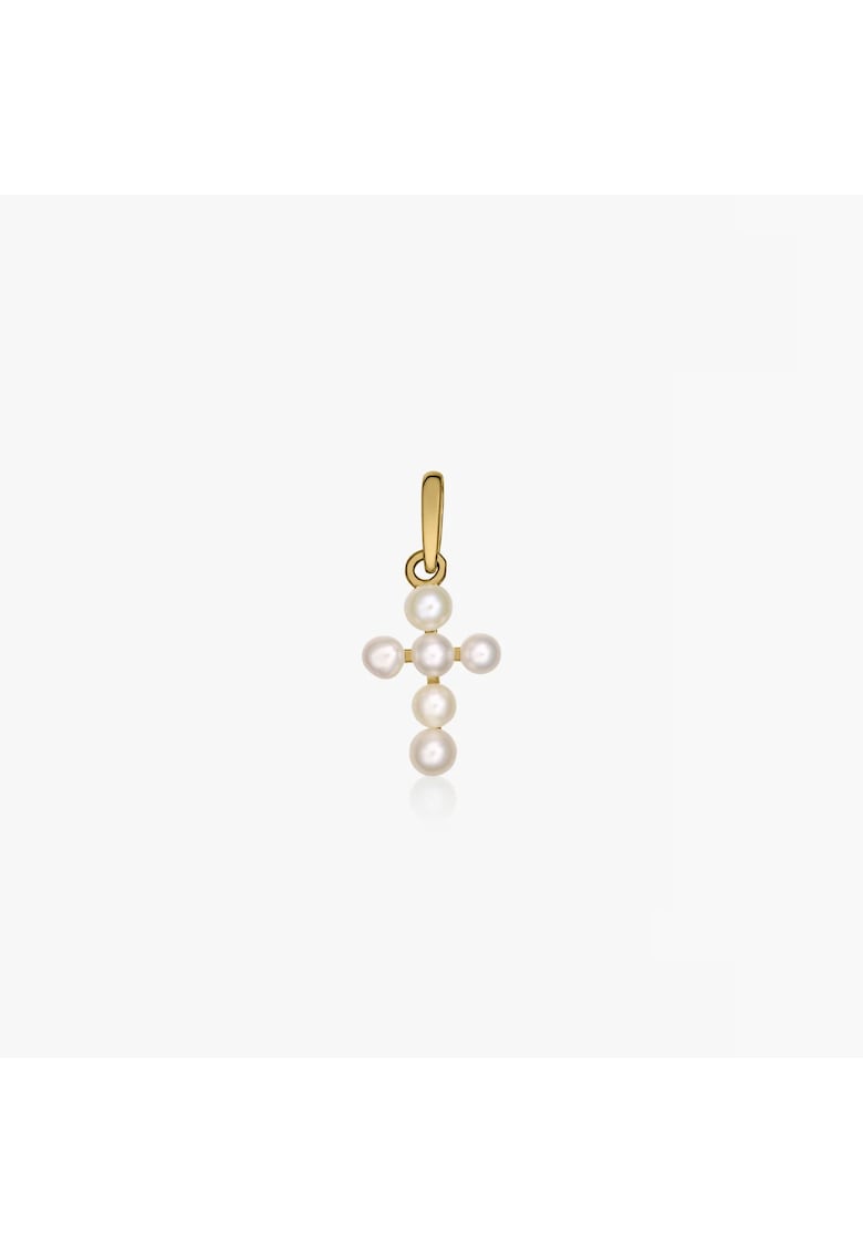 Pandantiv din aur Pearl Cross - Perle Naturale