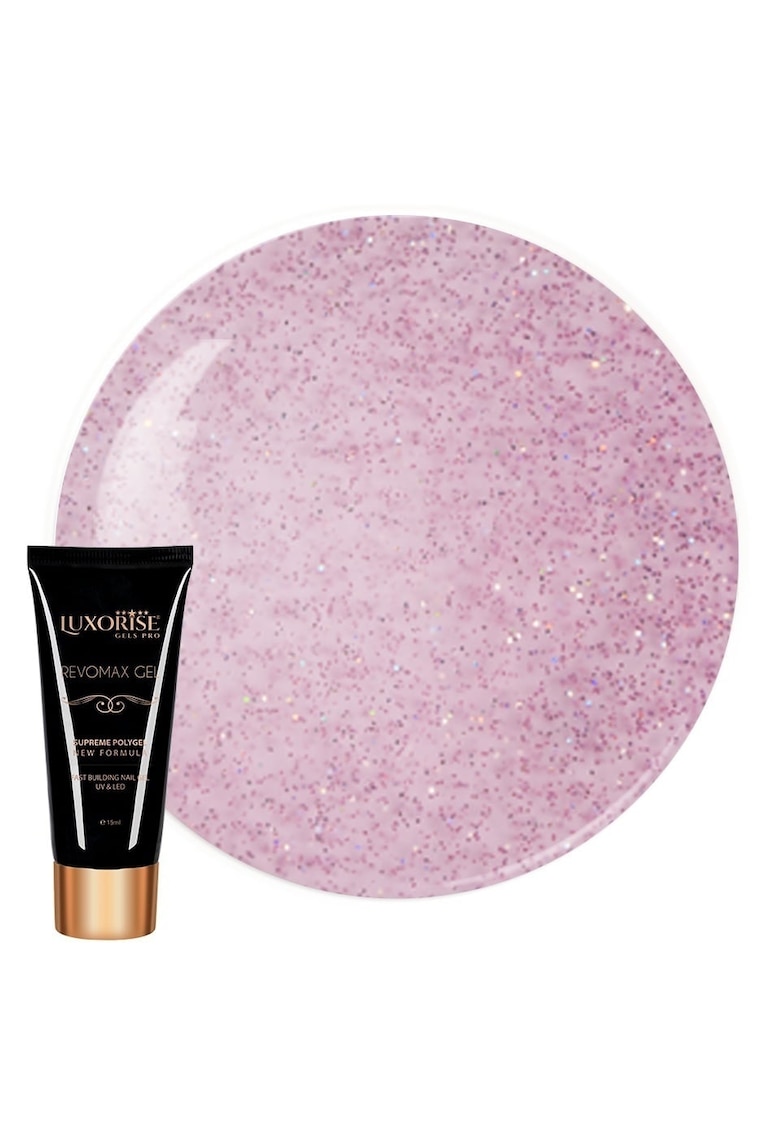 Polygel REVOMAX GEL  Raspberry Glitz - 15ml