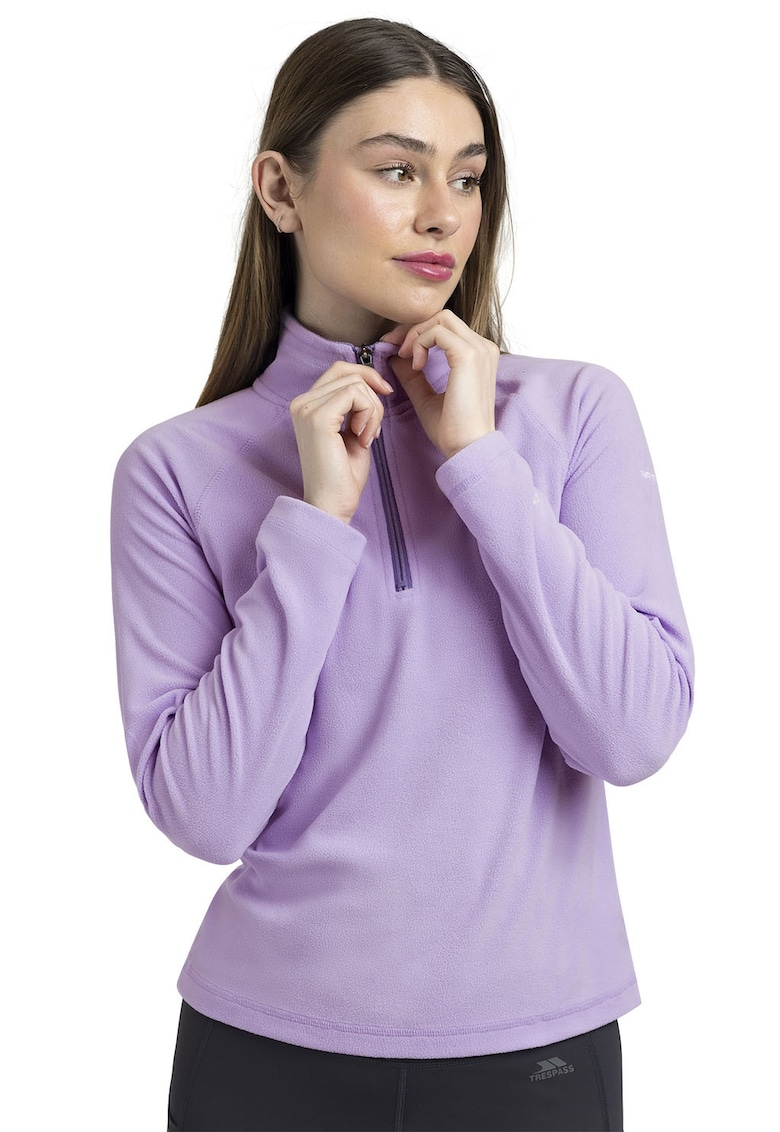 Bluza de trening din fleece cu fenta cu fermoar scurt Skylar - Violet deschis