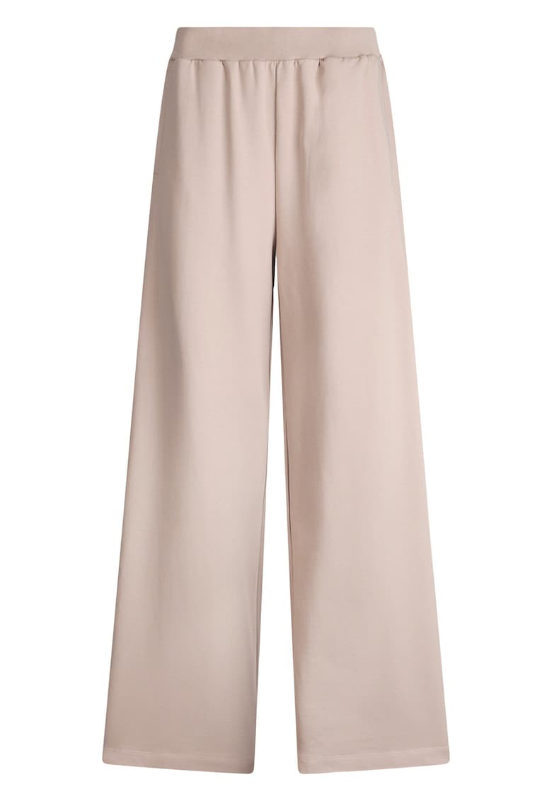 Pantaloni cu croiala ampla si logo metalic - Bej