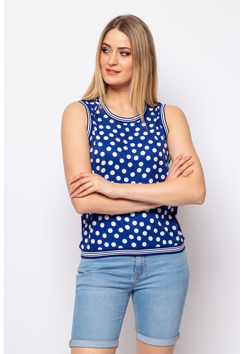 Top cu imprimeu Brooka - Alb/Albastru royal