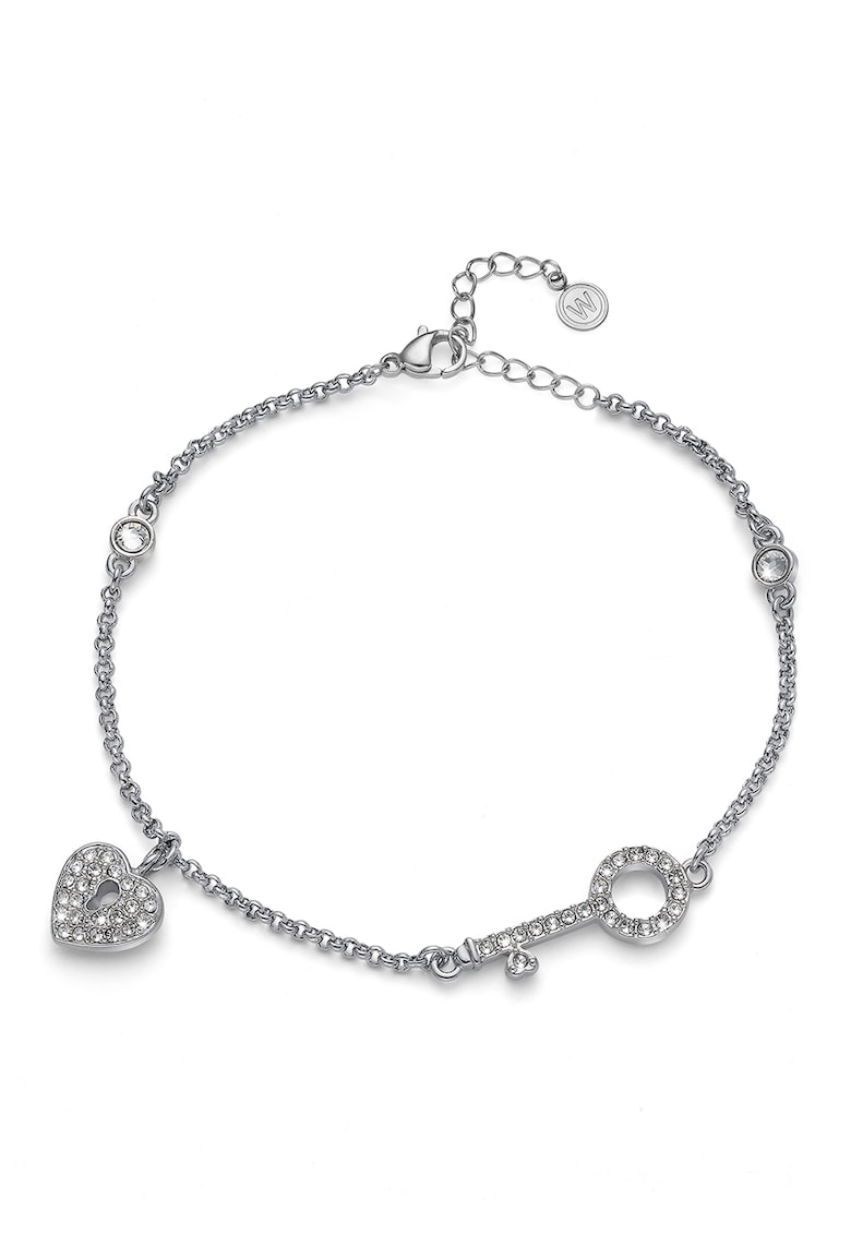 Bratara cu talismane zirconia - Argintiu