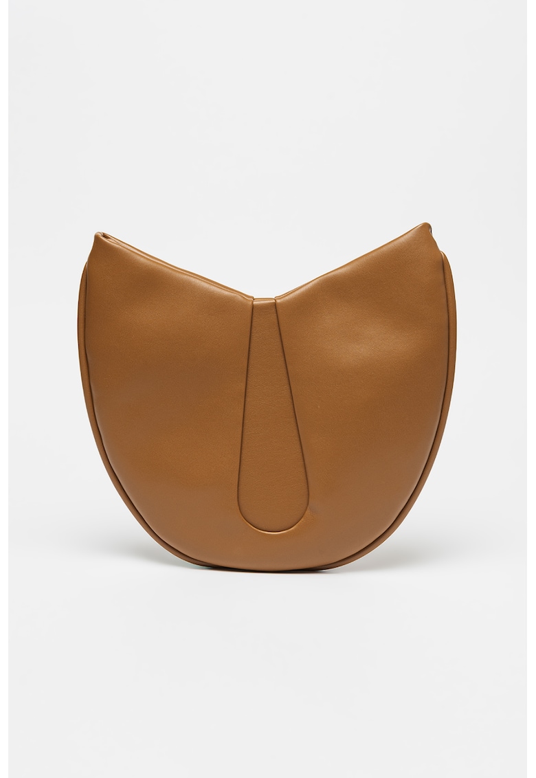 Geanta din piele ecologica cu bareta de umar in diverse culori - Caramel - 30x39x2