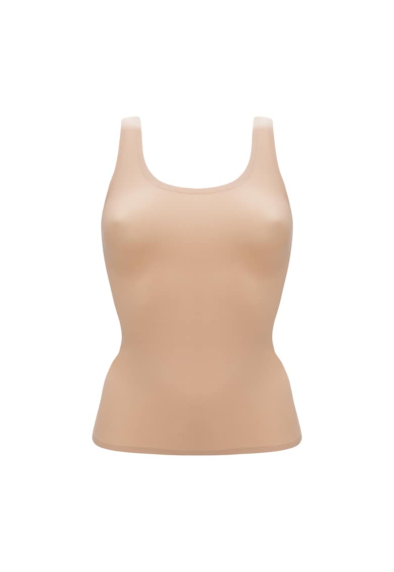 Top fara cusaturi cu decolteu amplu - Bej