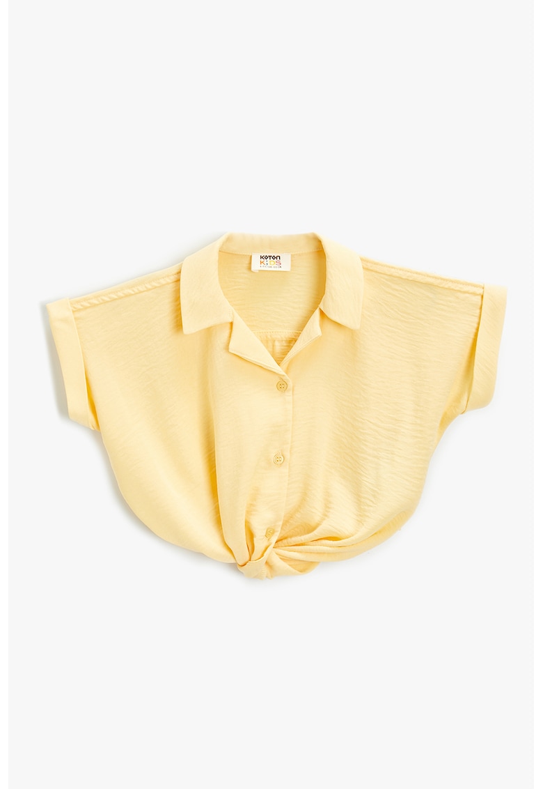 Camasa crop cu revere decupate - Galben