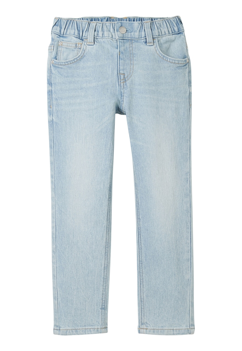 Blugi slim fit cu talie elastica - Albastru deschis