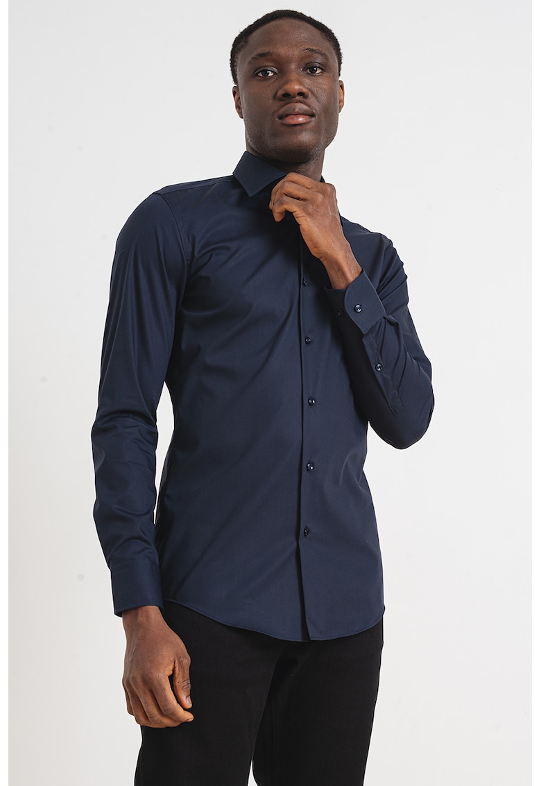 Camasa slim fit Hank Kent - Bleumarin