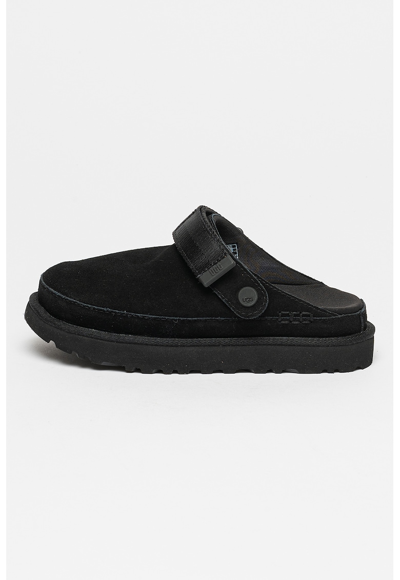 Oferte la Saboti din piele intoarsa cu bareta slingback Goldenstar - Negru