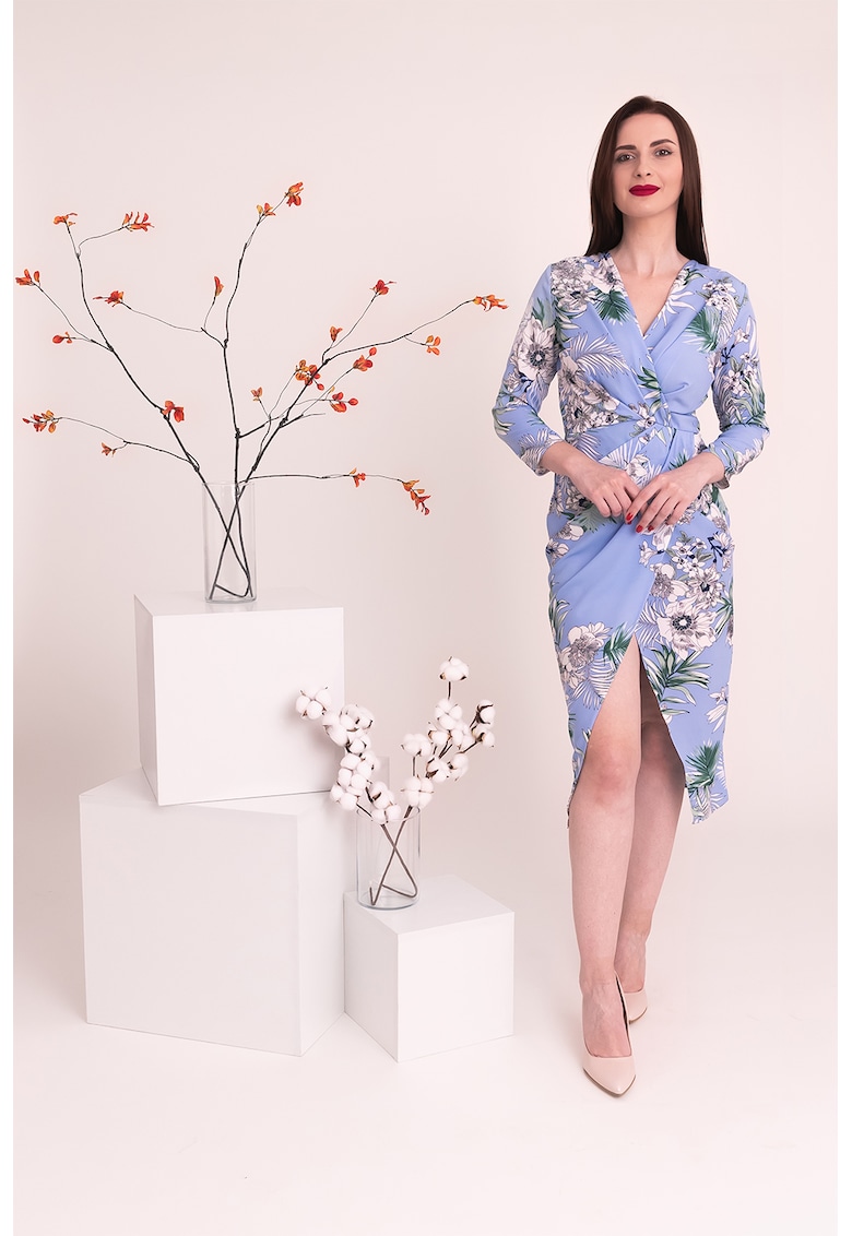 Rochie cu aspect petrecut Celeste - Albastru pastel