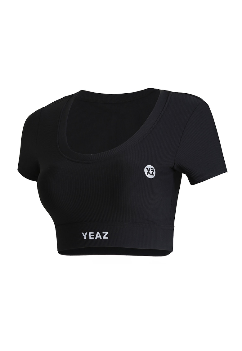 Oferte la Tricou crop pentru fitness - Negru