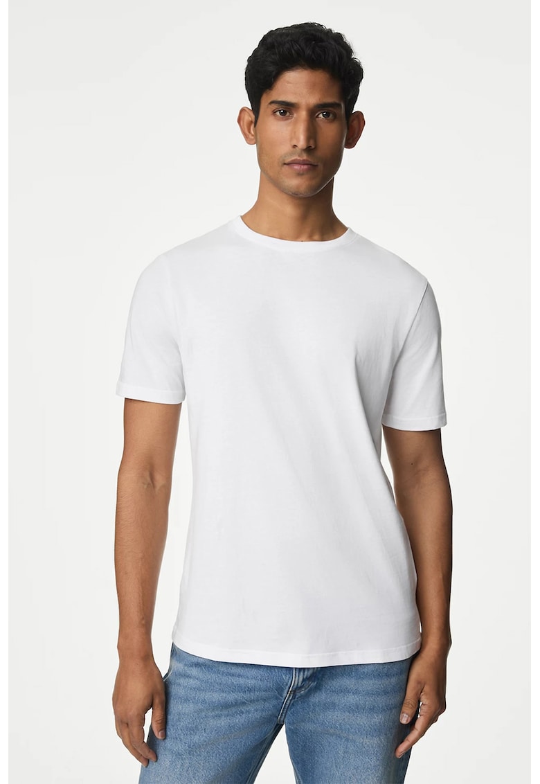 Tricou slim-fit din bumbac - Alb