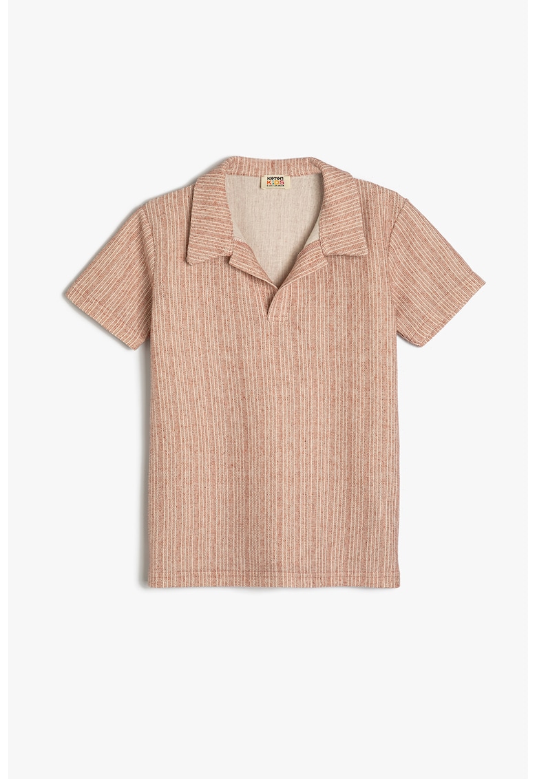 Tricou polo din amestec de bumbac - Rosu stins