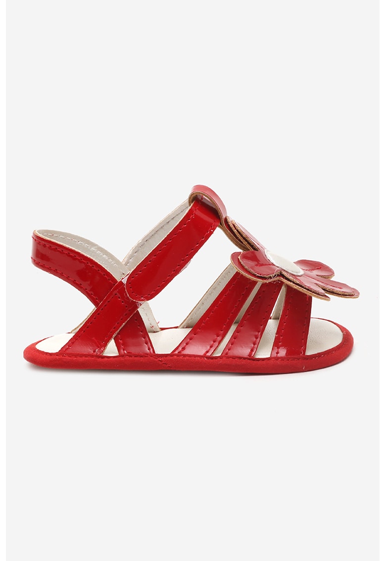 Sandale din piele cu inchidere velcro - Rosu
