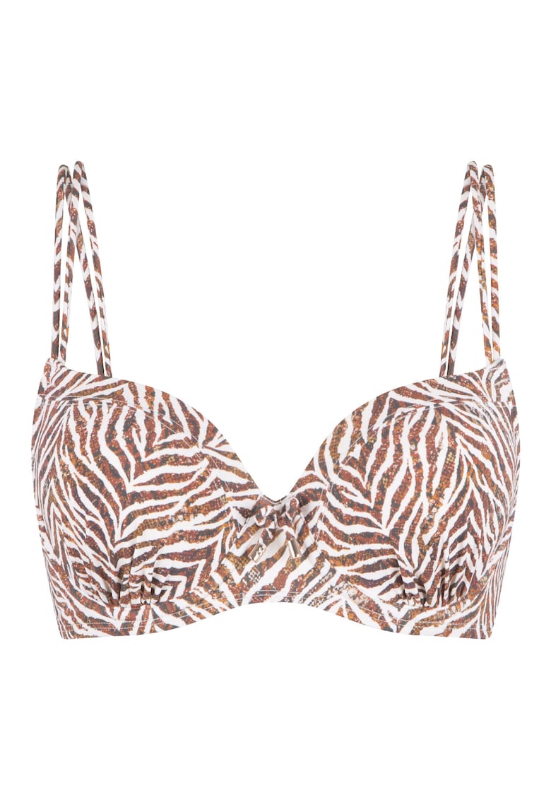 Sutien de baie cu burete si animal print - Multicolor