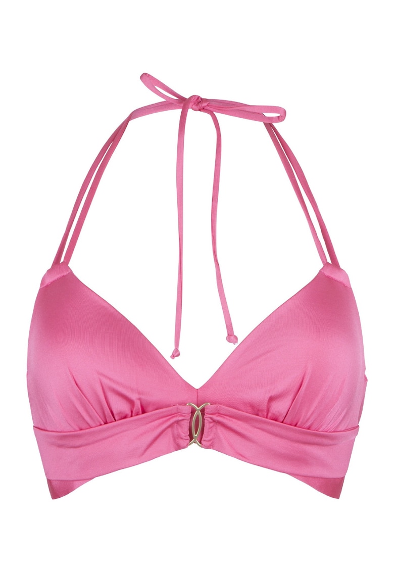 Sutien triunghiular de baie satinat 31461 - Roz