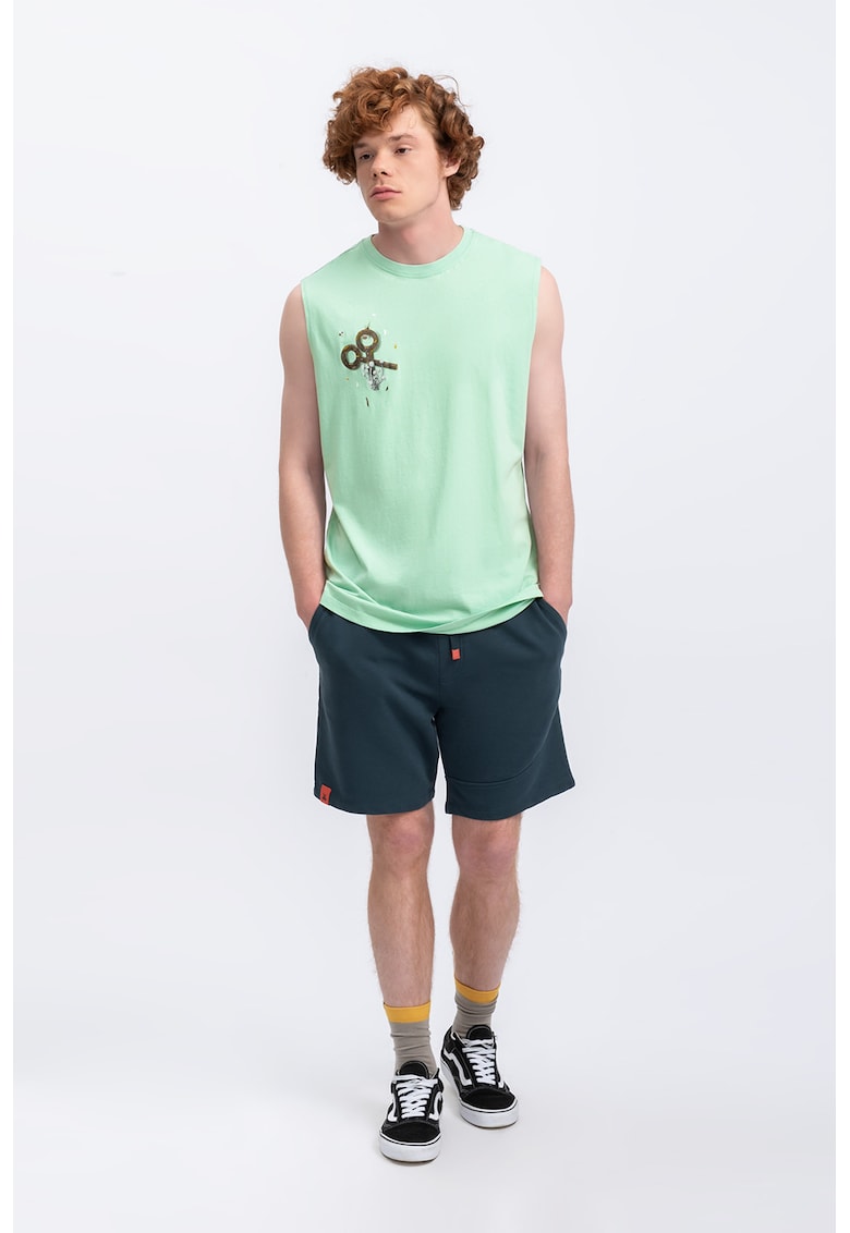 Top unisex cu imprimeu grafic - Verde menta