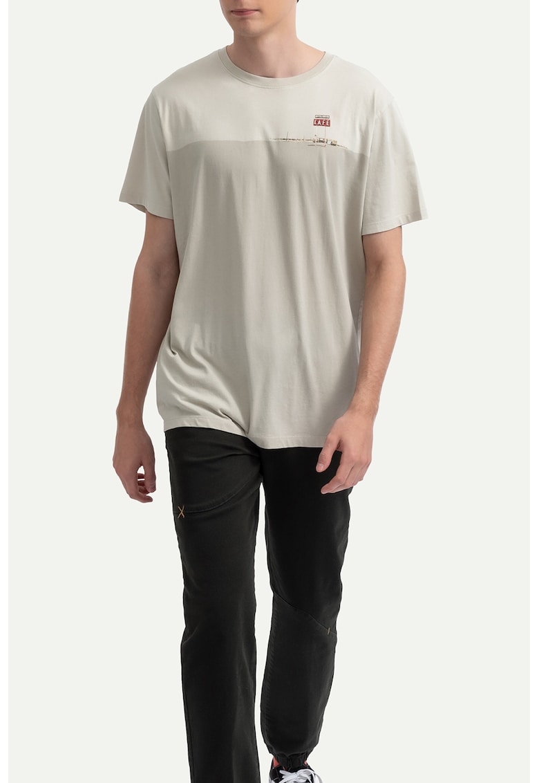 Tricou unisex de bumbac cu imprimeu - Bej deschis