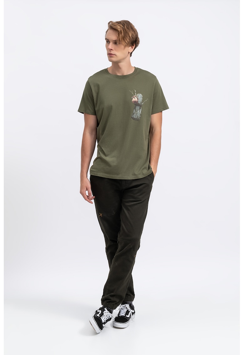 Tricou unisex cu imprimeu grafic - Kaki