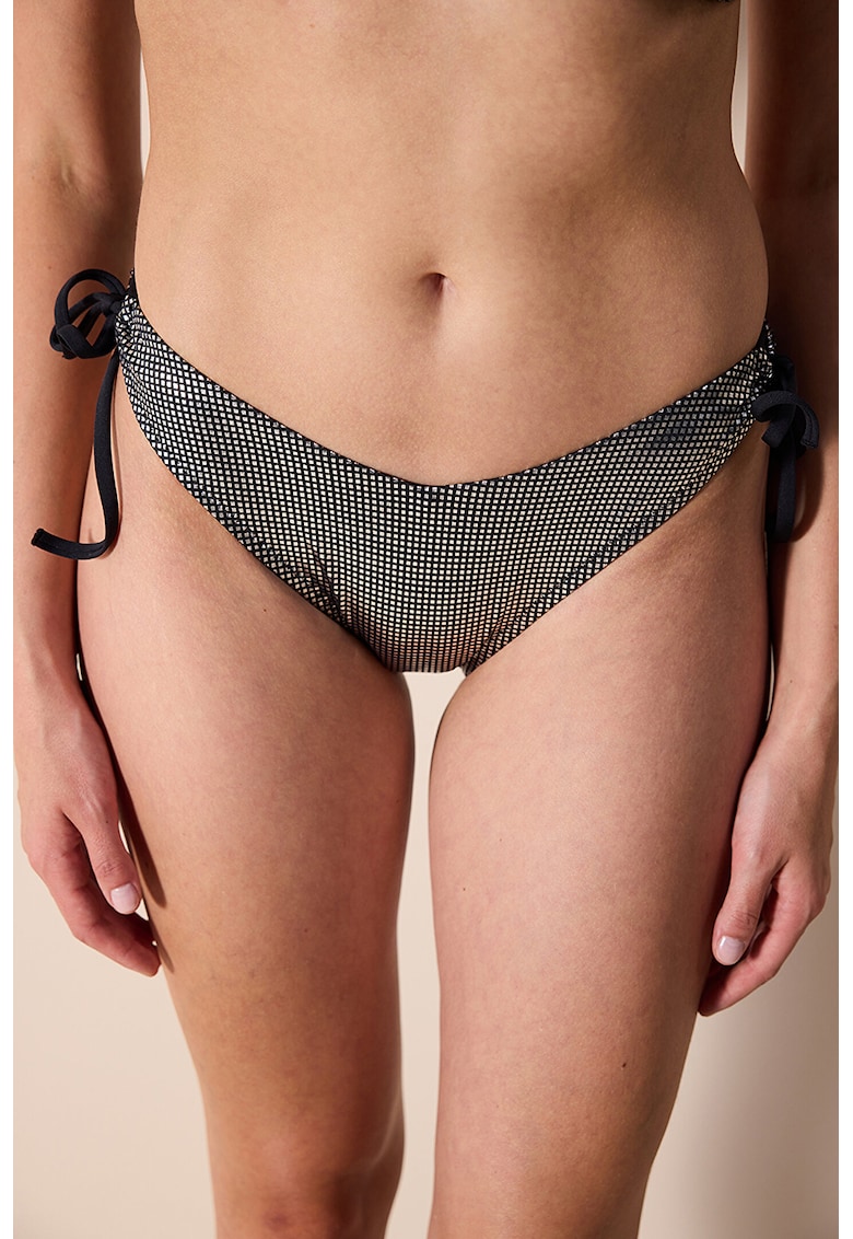 Slip brazilian - Negru/Argintiu