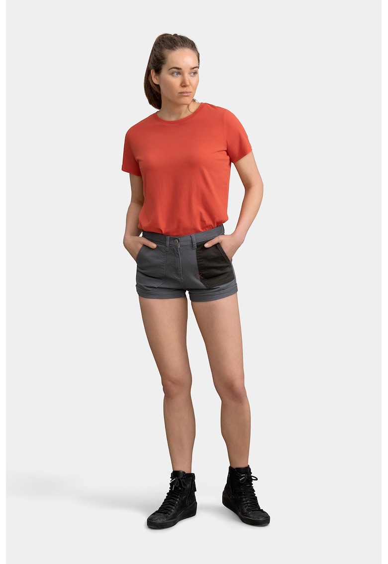 Pantaloni scurti de denim cu buzunar constrastant - Negru/Gri inchis