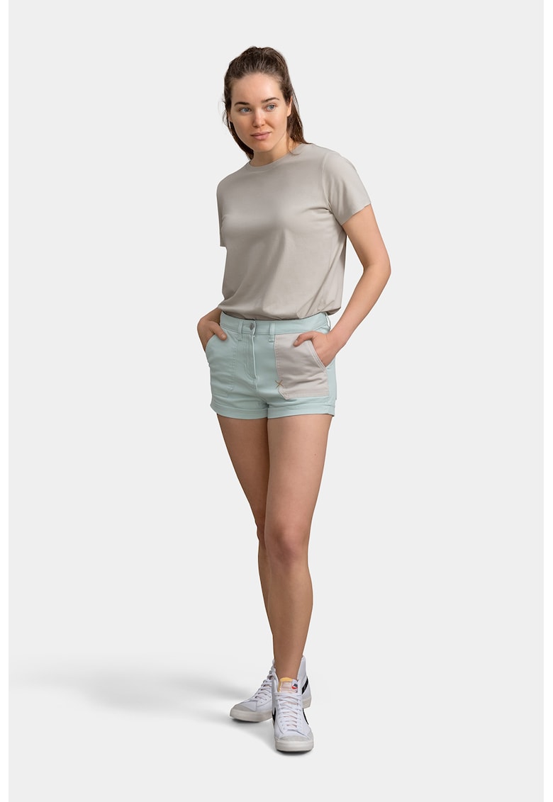 Pantaloni scurti de denim cu buzunar constrastant - Gri deschis/Albastru glaciar