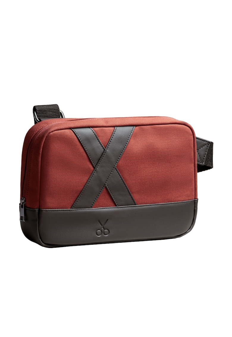 Geanta crossbody unisex Nougrod - Negru stins/Caramiziu