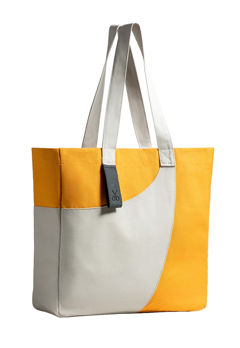Geanta tote unisex Meclo - Gri deschis/Galben sofran