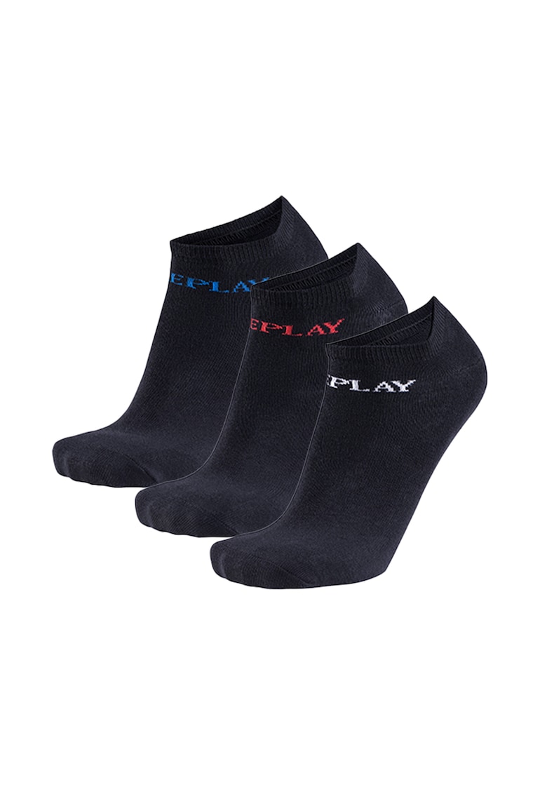 Set de sosete unisex pana la glezna - 3 perechi - Negru