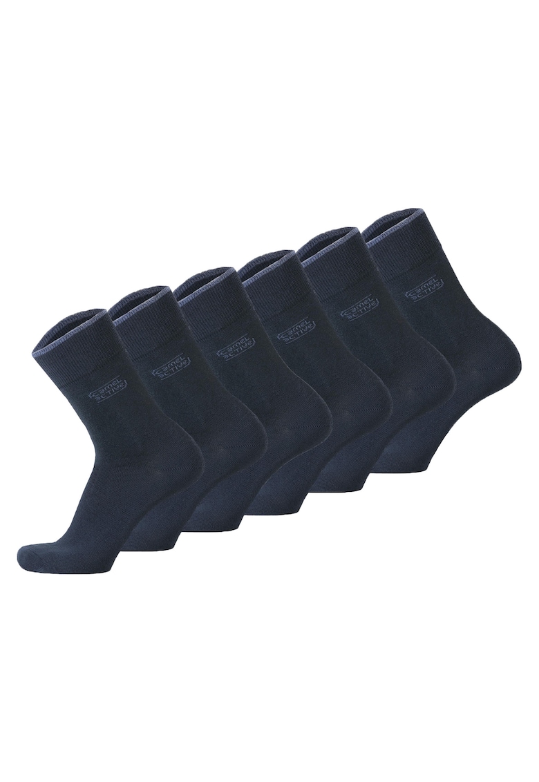 Set de sosete scurte din amestec de bumbac organic 29933 - 6 perechi - Albastru inchis