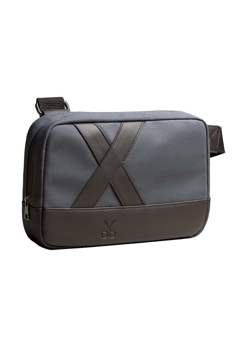 Geanta crossbody unisex Nougrod - Negru stins/Gri carbune