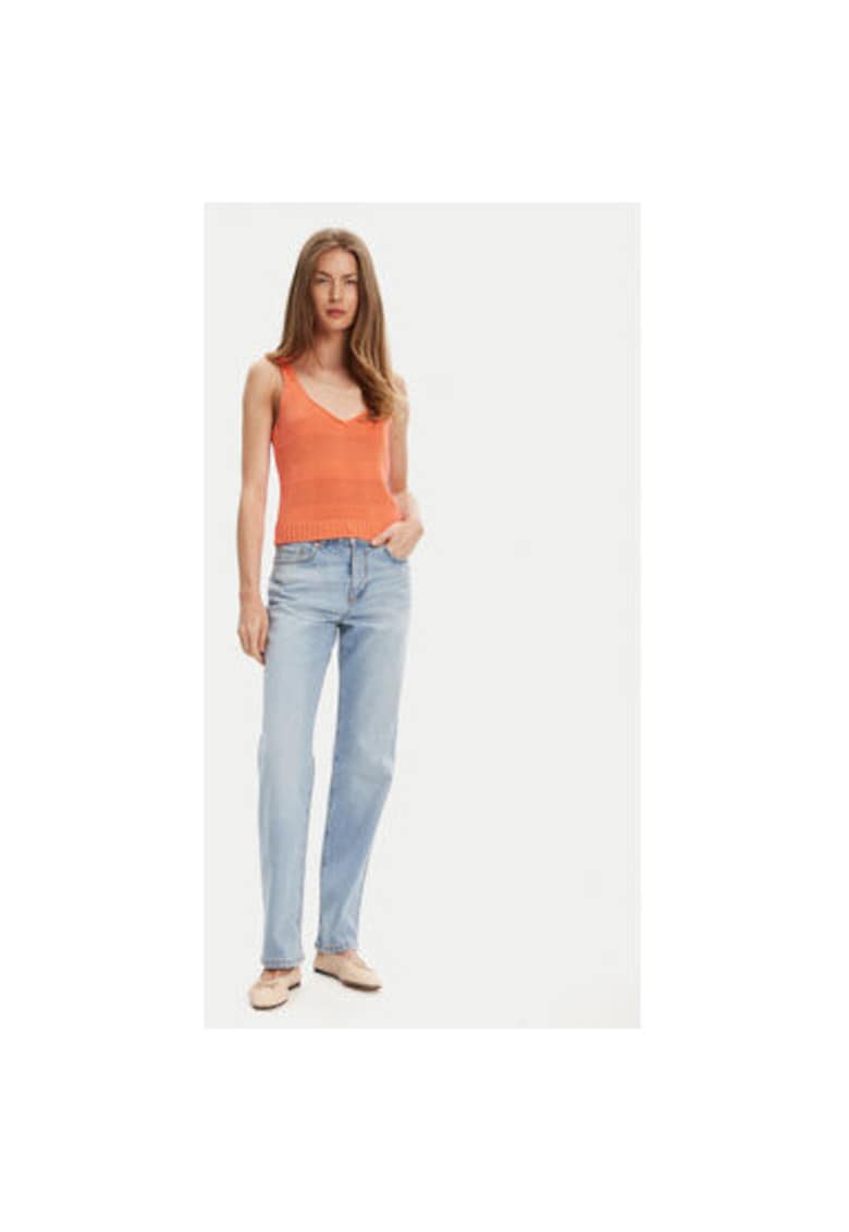 Pantaloni dama  41TBDE00J - Bumbac/Elastan - Albastru - Albastru