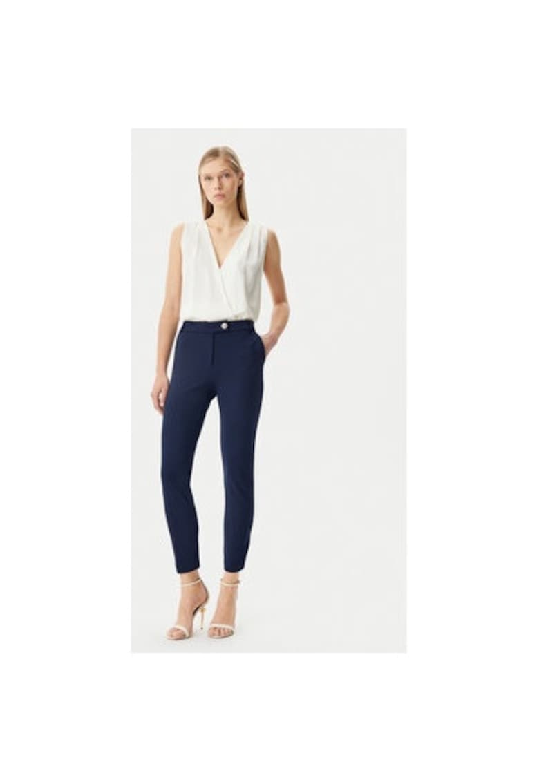 Pantaloni dama -  305318350 - Poliester - Albastru - Albastru