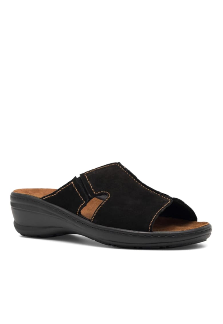 Papuci dama -  5904862811468 - Negru - Piele naturala/Piele intoarsa - Negru