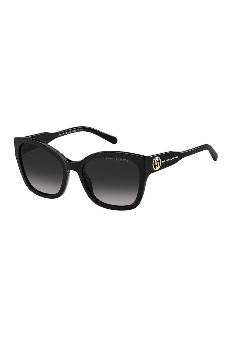 Ochelari de soare ovali cu lentile in degrade - Auriu/Negru