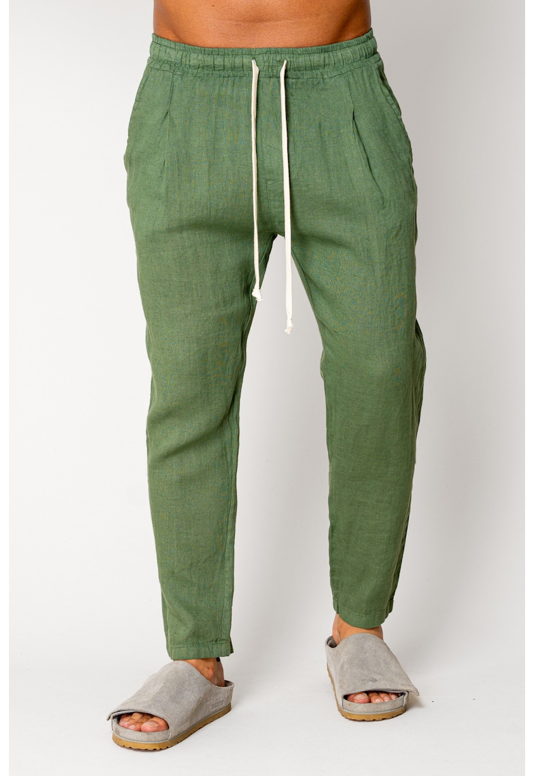 Pantaloni lung din 100% IN cu snur Green 17548 - Verde