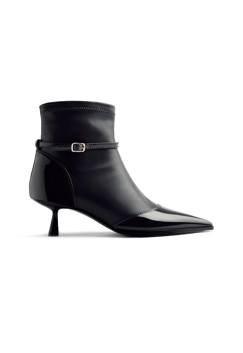 Botine cu toc kitten Caspian - Negru