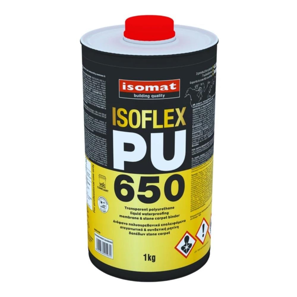 Membrana hidroizolanta lichida Isomat Isoflex-PU 650, poliuretanica, transparenta, 1 kg