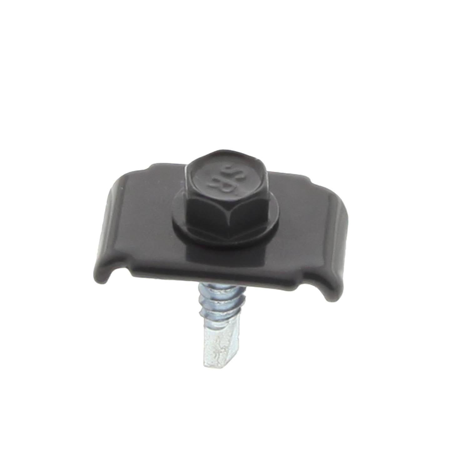 Clema fixare gard cu surub autoforant, cap hexagonal, gri, RAL 7024, diametru 6.3 mm, 20 x 30 mm, set 10 bucati
