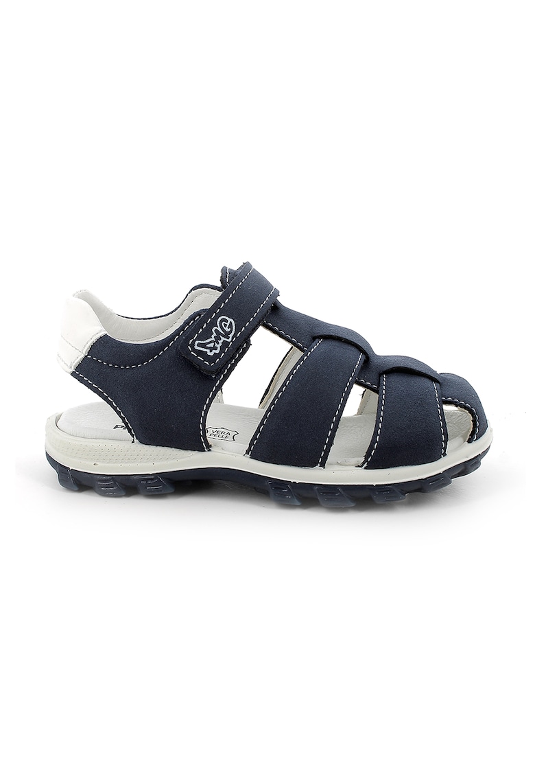 Sandale cu velcro si segmente sintetice - Bleumarin