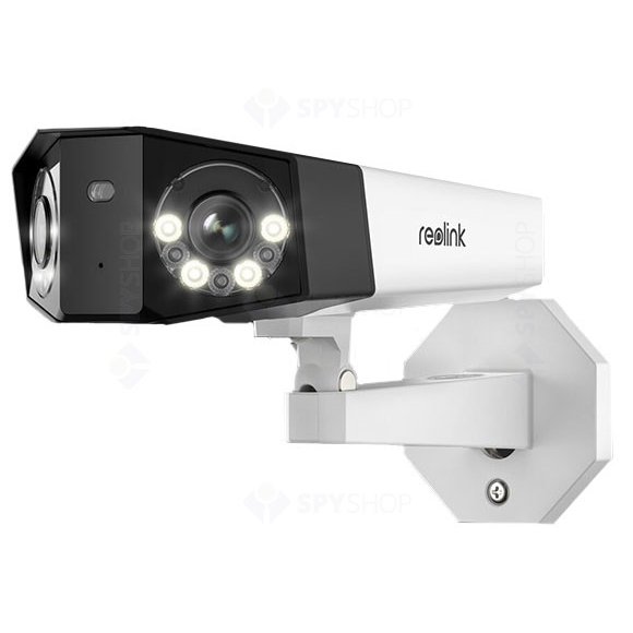 Camera supraveghere IP exterior Reolink Duo 2 P730 PoE, 8MP, slot card, lumina alba/IR 30 m, detectie oameni/vehicule, microfon