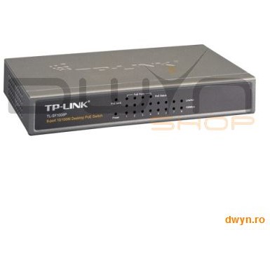 PoE (Power Over Ethernet) Switch 8 Porturi 10/100M (4 porturi PoE), carcasa metal