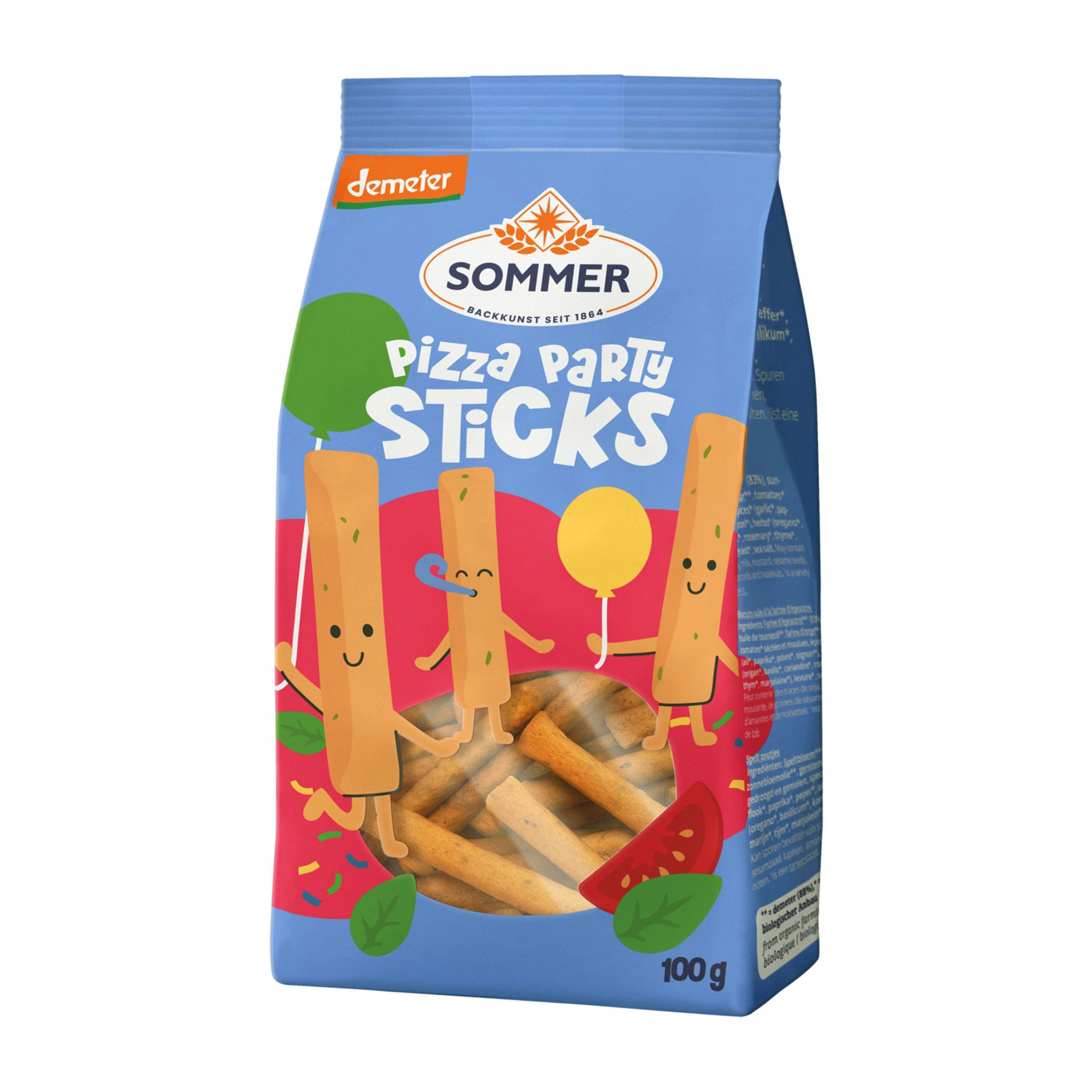 Grisine bio si demeter din grau spelta, Pizza Party, 100g Sommer