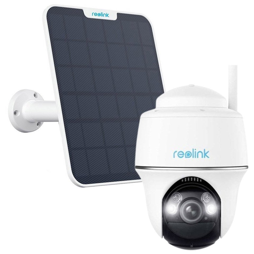 Camera supraveghere rotativa PT wireless WiFi cu panou solar Reolink Argus PT B430, 5 MP, IR / lumina alba 10 m, microfon, difuzor, slot card, detecti