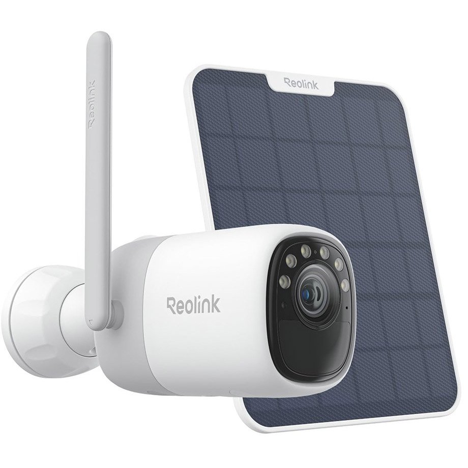 Camera supraveghere wireless IP WiFi 6 Dual Band cu panou solar Reolink Altas B630+SOLAR, 4 MP, 4 mm, PIR 10 m slot card, microfon si difuzor, night v