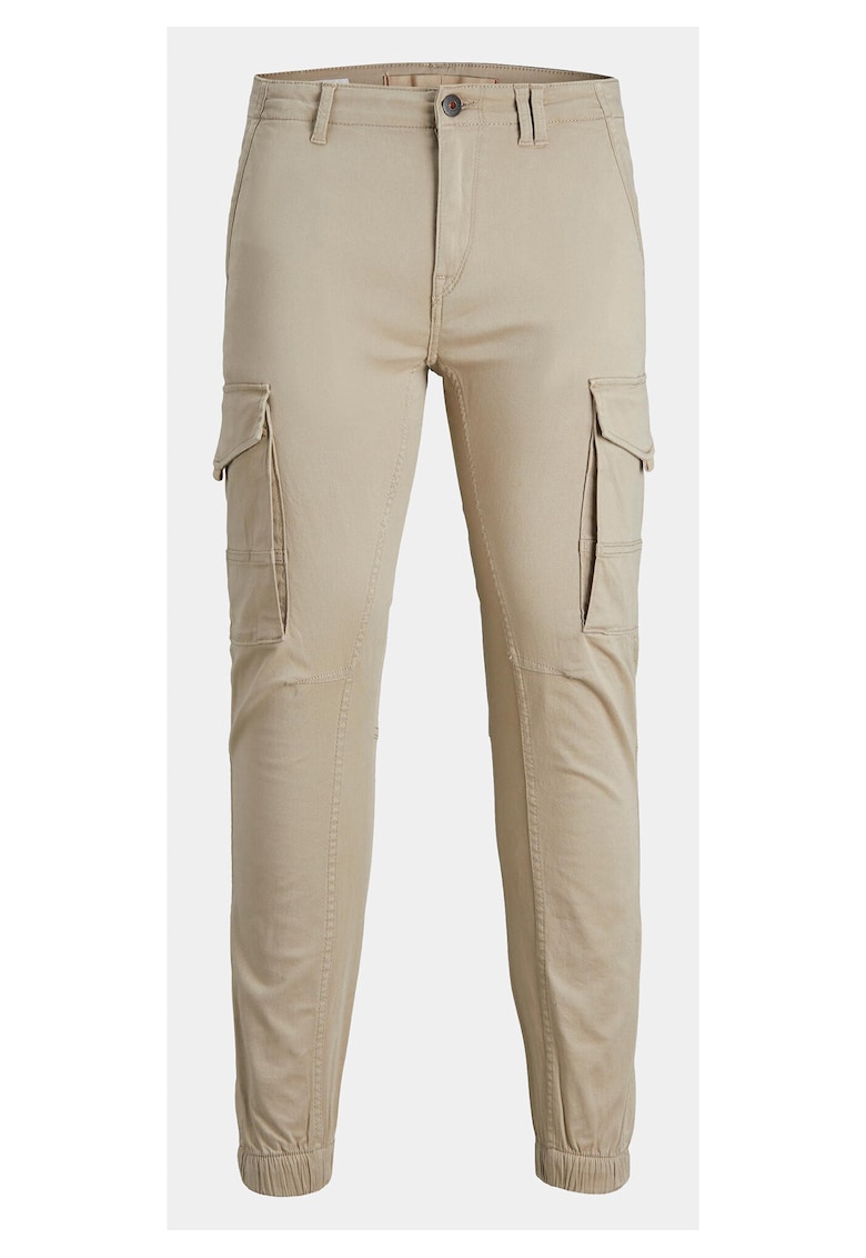 Pantaloni barbati - Jack Jones - JPSTPAUL VESELATA - bumbac - bej -