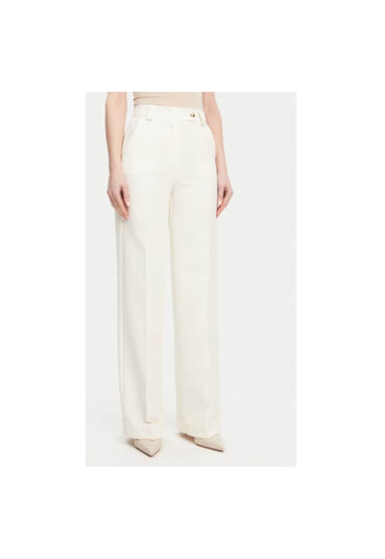 Pantaloni din material textil dama  25EB537/M26/43VA - Sintetic - Ecru - Ecru