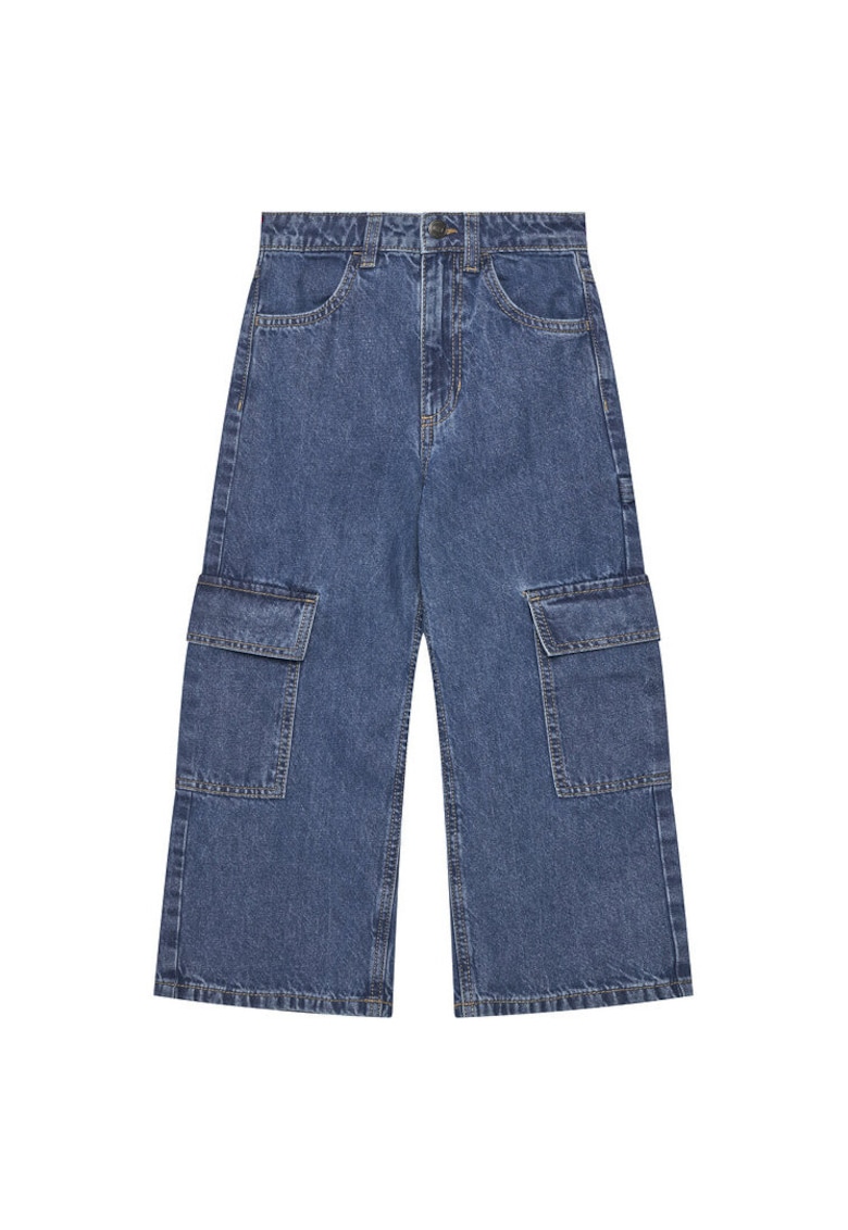Pantaloni fete  4DW2CE035 - Bumbac - Albastru - Albastru