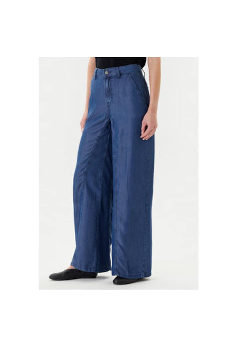 Pantaloni dama  4KHNDF09L - Lyocell - Albastru - Albastru